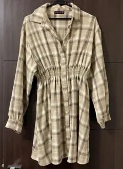 Lovetoxic 長袖ワンピース L （160）ベージュ系チェック