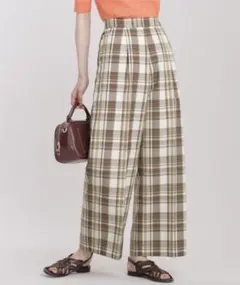 チェックワイドパンツ　サイズ38