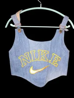本日消去 NIKE リメイク デニム タンクトップ ビスチェ