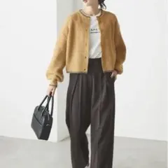配色　ニット　カーディガン　2way