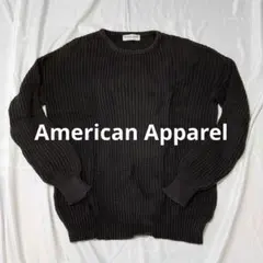 アメリカンアパレル　black 編み込みニットセーター　Mサイズ y2k