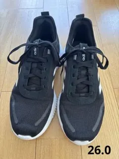 adidasアディダス cloudfoam ブラックスニーカー 26.0㎝