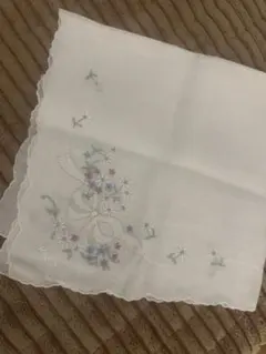 WAKO ハンカチ 刺繍 花柄 ホワイト 上品 レース