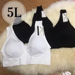 ノンワイヤー ブラジャー 3枚セット　5Ｌ ホワイト ブラック 白 黒