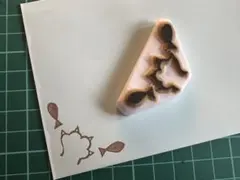 【在庫処分セール品】ネコの手 角 消しゴムはんこ