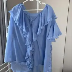 ココディール　COCODEAL　BIGフリルブラウス　シアー
