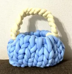 新品　バイカラー　マンドゥバッグ　　韓国　大人気　水色　ホワイト