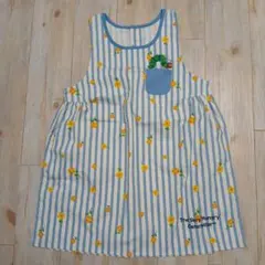 はらぺこあおむし　エプロン 　保育士　介護士　学研　青　水色　ストライプ