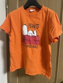 PEANUTS スヌーピー Tシャツ L オレンジ　Lサイズ