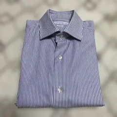 美品■グリーンレーベルリラクシング ビジネスシャツ 40 ストライプ