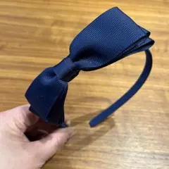 キッズ用　紺リボンカチューシャ