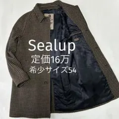 美品 希少 54(3XL) シーラップ ハウンドトゥース 中綿 バルカラーコート