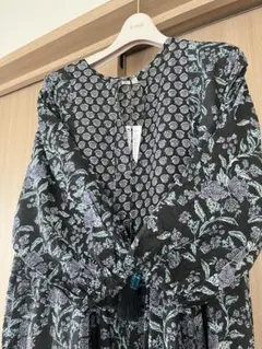 未使用品SamansaMosインド綿　ワンピース　コットン100% 七分袖