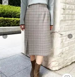 index チェックジャージ タイトスカート