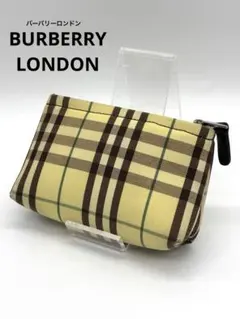 バーバリーロンドン ノバチェック ポーチ 小銭入れ 黄色