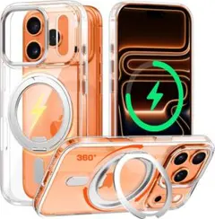 iPhone 17 Pro 用 ケース MagSafe対応 360°回転スタンド