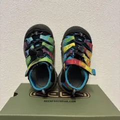 KEEN NEWPORT H2 子供用サンダル US 9 レインボータイダイ