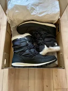 超美品⭐︎SOREL ブラック スノーブーツ　ウィットニーショートレース24cm