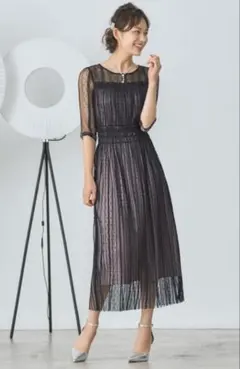 【極美品】DRESSPLUSSドレスオケージョン シアー お呼ばれ ピンク結婚式