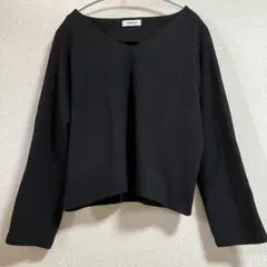 [CHILLE ANAP]黒 Vネック 長袖 トップス 裏起毛　サイズフリー