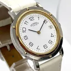 エルメス【稼働/新品ベルト】クリッパー メンズ コンビカラー ゴールド 白文字盤のサムネイル