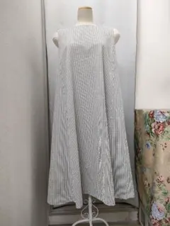 アナトリエ　ホワイト　ストライプ　ワンピース