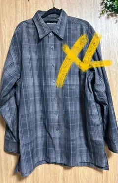 ユニクロ UNIQLO U フランネルオーバーサイズチェックシャツ XL