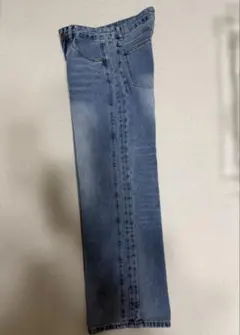 ライトブルーワイドレッグデニムパンツ