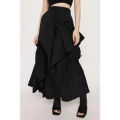 SLY HW DRAPE DESIGN⭐︎フレアロングスカート⭐︎ブラック⭐︎のサムネイル