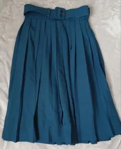 F i.n.t 太ベルト付き プリーツスカート グリーン