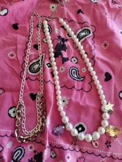 レプシィム　ネックレス２点まとめ売り　パール系　鎖　ペンダント