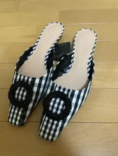 ZARA ザラ ブロックチェック ローヒールミュール 41 新品未使用