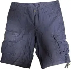 UNIQLO（ユニクロ）メンズ コットン カーゴショートパンツ ネイビー L