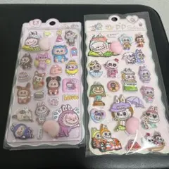 ラブブ　おしり　ぷくぷくシール　マシュマロ　スクイーズシール　２枚セット