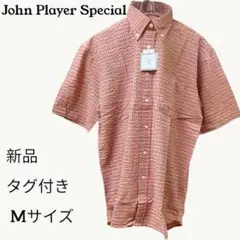 John Player Special 半袖シャツ M 綿 オレンジチェック