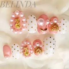 チェック さくらんぼ 3D ピンク リボン 量産型 ネイルチップ フルーツ