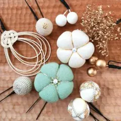 つまみ細工 髪飾り 和装 成人式 卒業式 七五三 玉かんざし ヘアアクセサリー