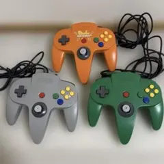 【値下】ニンテンドー64 コントローラー　ピカチュウ版 緑 グレー ジャンク品
