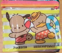 スシロー　はぴだんぶい　ポチャッコ　アヒルのペックル　クリアポーチ　数量限定