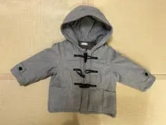 グレー フード付き ダッフルコート　90