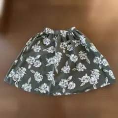 dazzlinオリーブグリーン 花柄 ギャザースカート