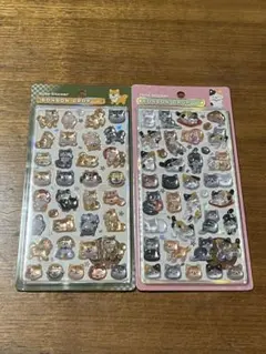 【正規品】ボンボンドロップシール　和柄　ねこ　柴犬　2枚セット