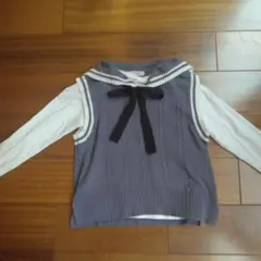 mezzo piano セーラー襟 グレー トップス