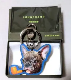 も*ん様 LONGCHAMP ロンシャン 『CAFÉ』 レザー キーリング レア
