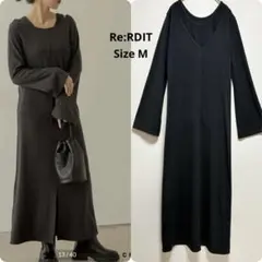 【美品】Re:RDIT フレアスリーブロング　リブカットソータンクトップ M