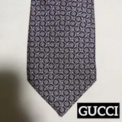 GUCCI (グッチ) ネクタイ 総柄 シルク100% イタリア製 パープル系のサムネイル