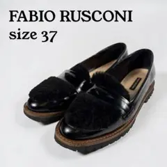 FABIO RUSCONI　ファビオルスコーニ　コインローファー（37）レザー黒