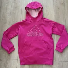 美品　adidas フード付きパーカー 160 ピンク