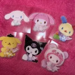 サンリオ ステッカー シール 6枚セット グリッター キティ マイメロ クロミ