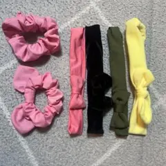 子供用 カラフルリボン付きヘアバンド4個セット